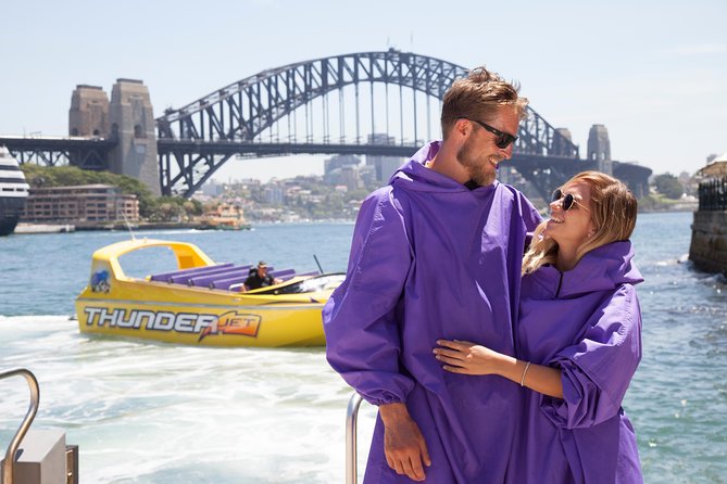 30-Minute Sydney Harbour Jet Boat Ride on Thunder Twist - Onboard Thunder: lockers, ponchos, life jackets, and the reality of getting splashed