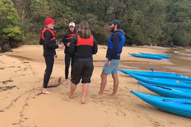 Guided Kayak Tour of Manly Cove Beaches - Collins Flat Beach: caves, mini-waterfalls, and rock formations in a short stop