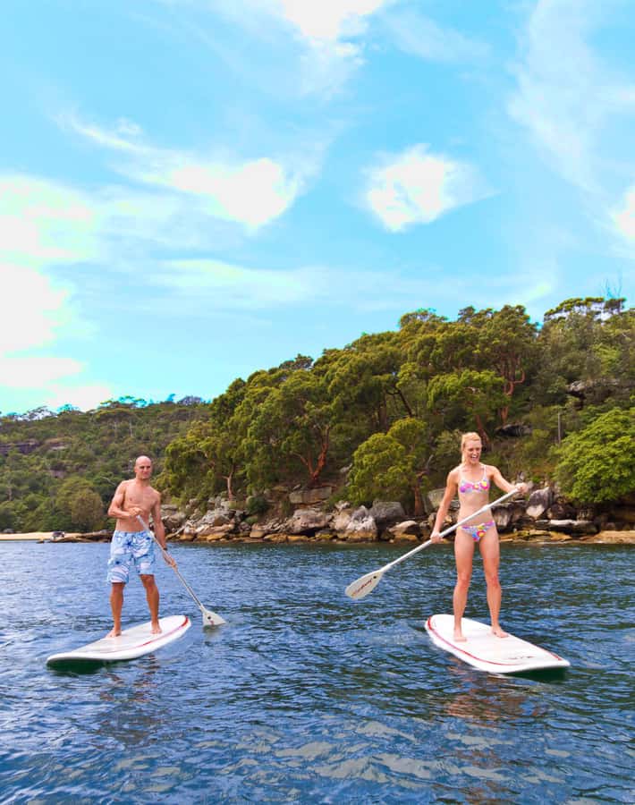 Manly Stand Up Paddle Board Hire - Route choices: moored yachts, four beaches, and water-only views