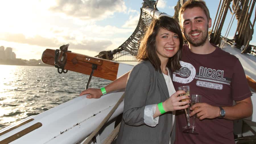 Sydney Harbor Tall Ship Wine & Canapés Evening Cruise - Canapés and unlimited Australian wine: what all-inclusive really means