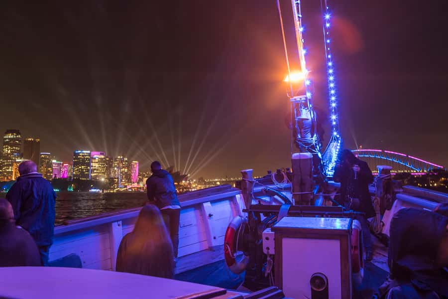 Sydney Harbour: Tall Ship Vivid Dinner Cruise - Value check: is $65 good for Vivid Sydney from the water?