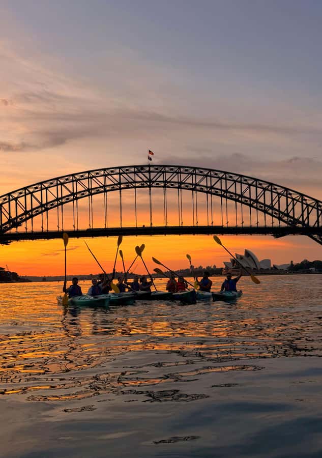 Sydney Sunrise Kayak Tour on Sydney Harbour - Sydney Opera House in golden morning light, with photo help built in