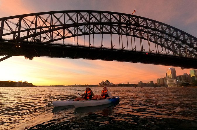 Sydney Sunrise Kayak Tour Opera House and Harbour Bridge - Stop 1: Sydney Harbour Bridge from the waterline