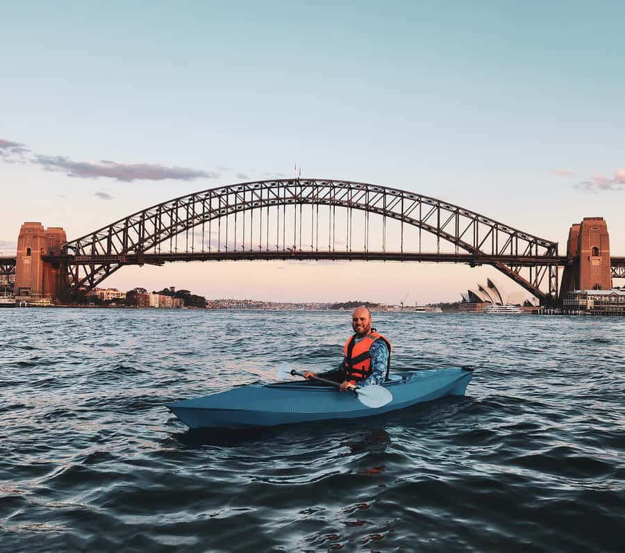 Sydney: Sunset Kayak - Opera & Harbour Bridge Tour (5p. max) - Opera House at sunset: the golden-hour centerpiece