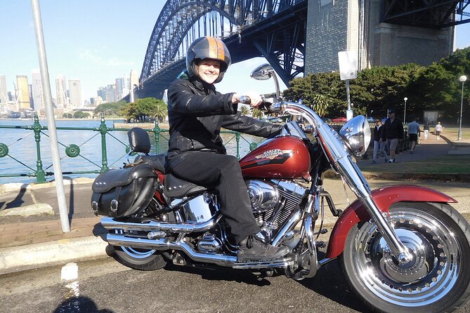 The 3 Bridges Harley Tour - see the main iconic bridges of Sydney on a Harley - Stop at Sydney Harbour Bridge: the iconic view from the bike